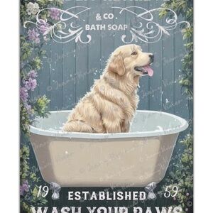 Golden Retriever Bath Soap Wall Art